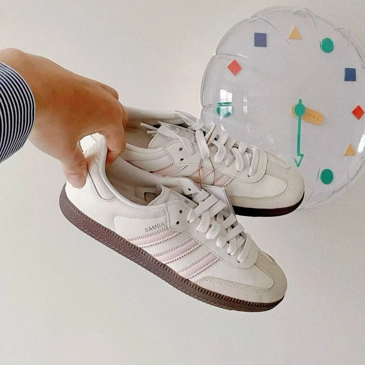 Giày thể thao hot Adidas Samba OG Cloud White Wonder Quartz cho nữ