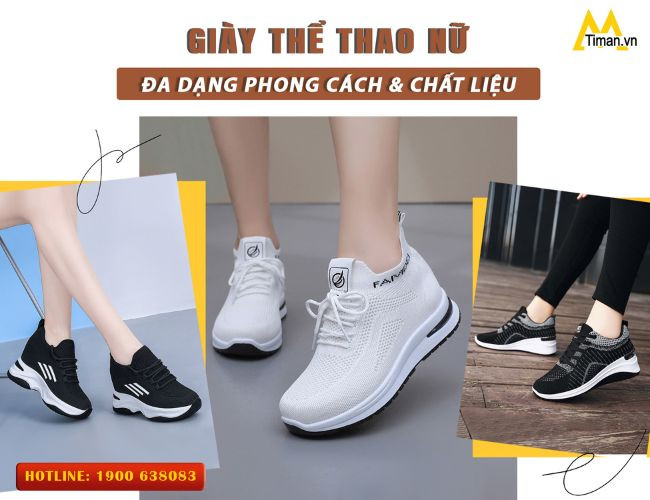 Giày thể thao nữ đẹp 2024 đa dạng phong cách và chất liệu tại Giày Hà Anh