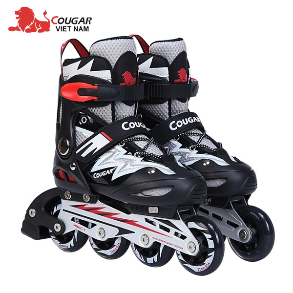 Giày trượt patin trẻ em 12 tuổi Cougar 835L-12 màu đen