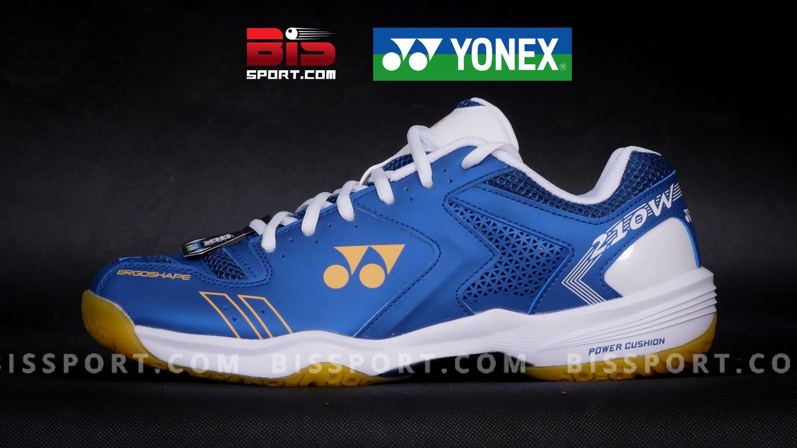 Giày Yonex 210W vàng với thiết kế thân giày hiện đại