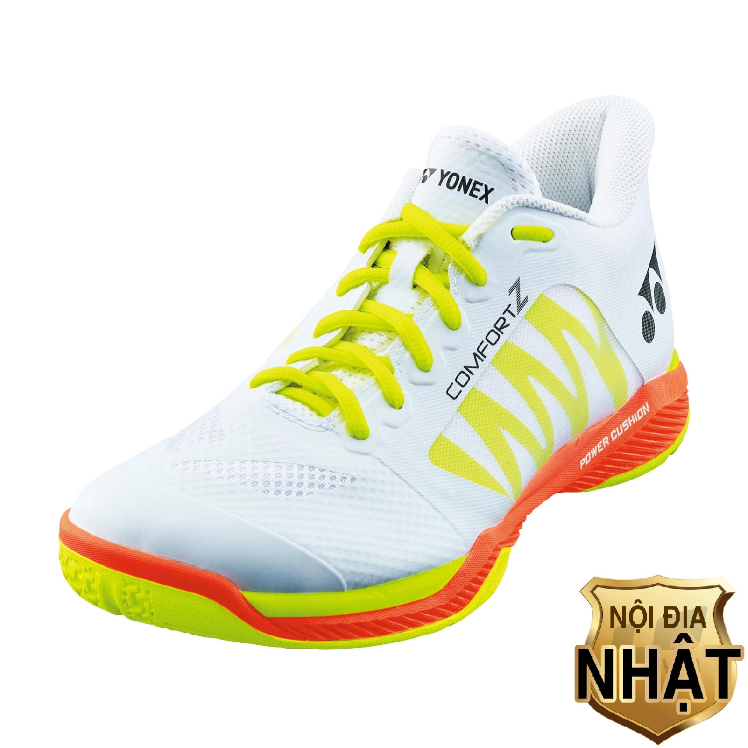Giày Yonex Comfort Z3 Wide màu trắng xanh chuối cam, thiết kế dành riêng cho chân bè