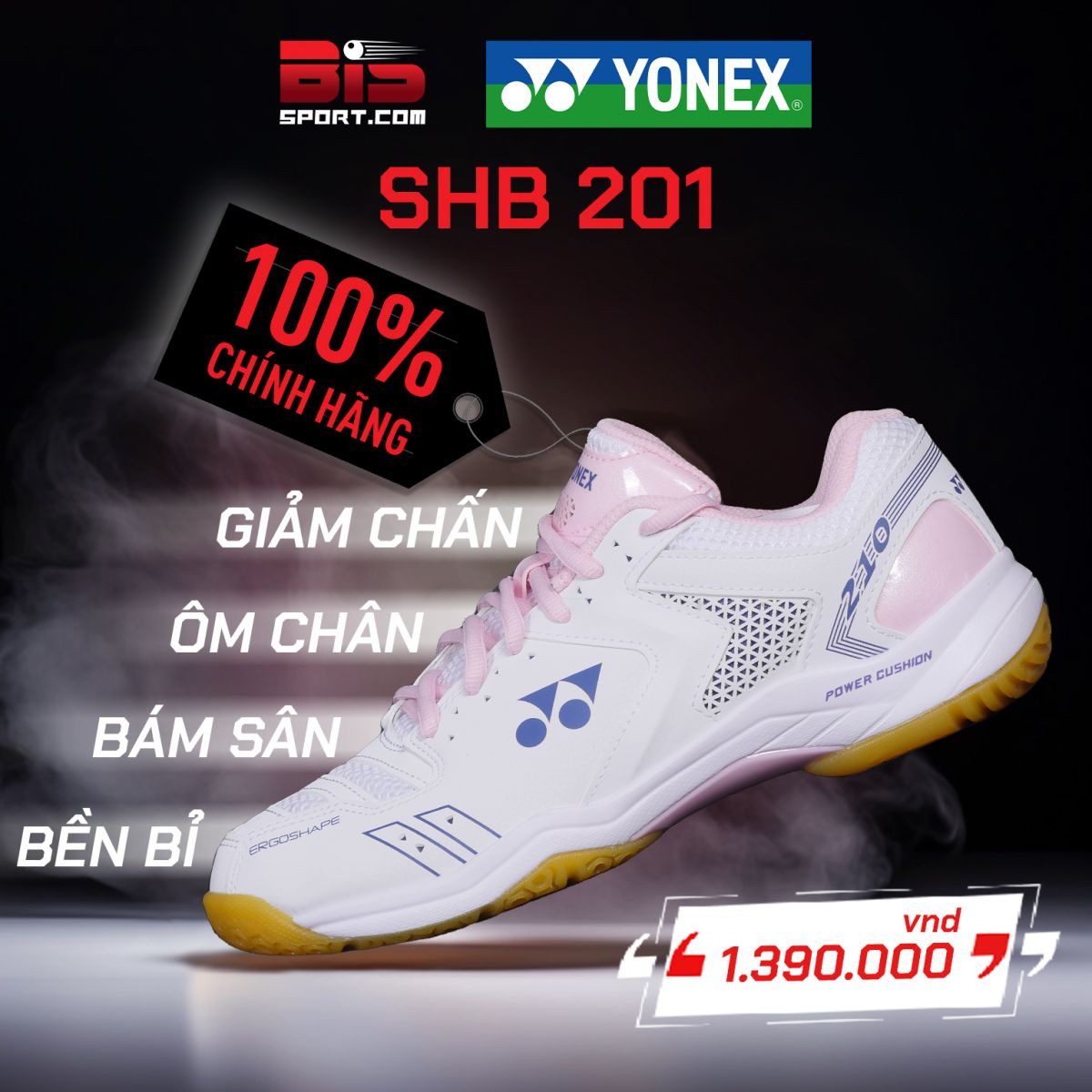 Giày Yonex Power Cushion 210 với công nghệ giảm chấn vượt trội
