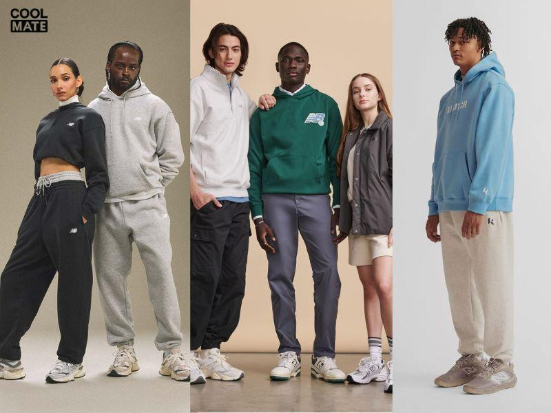 Gợi ý phối đồ với giày New Balance nam cùng áo hoodie, mang đến phong cách khỏe khoắn