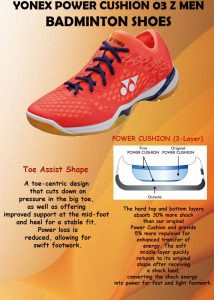 Hệ thống Toe Assist Shape bảo vệ ngón chân trên giày Yonex Comfort Z2