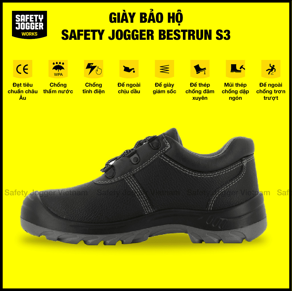 Hình ảnh chi tiết giày bảo hộ Jogger Bestrun S3 đạt tiêu chuẩn an toàn S3