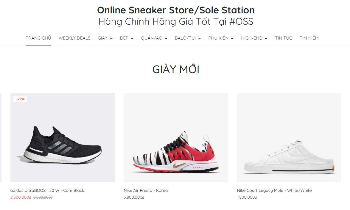 Hình ảnh cửa hàng Online Sneaker Store, địa chỉ yêu thích của học sinh, sinh viên