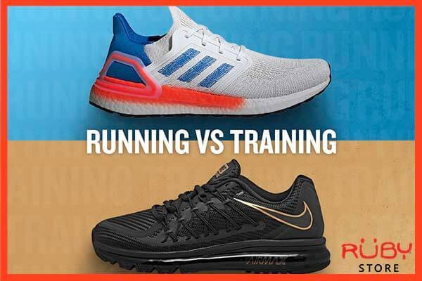 Hình ảnh so sánh cấu trúc giày trainers và giày sneaker, nhấn mạnh sự khác biệt về mục đích sử dụng và thiết kế.