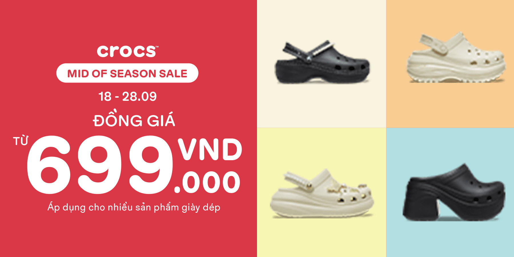 Hình ảnh tổng quan các mẫu giày size dép Crocs đa dạng phong cách
