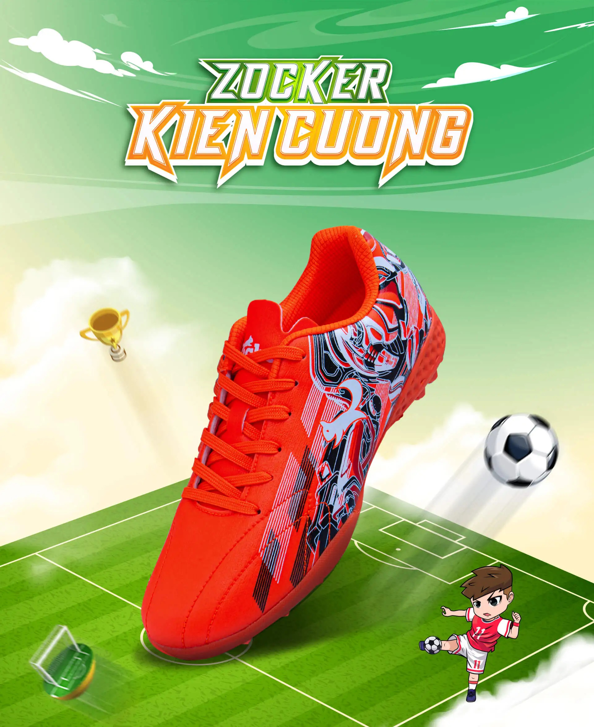 Hình nền giày đá bóng trẻ em đầy màu sắc, khơi dậy niềm yêu thể thao