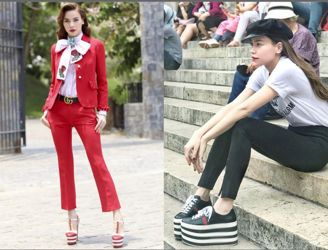 Hồ Ngọc Hà diện giày cao gót 20cm của Gucci với phong thái tự tin
