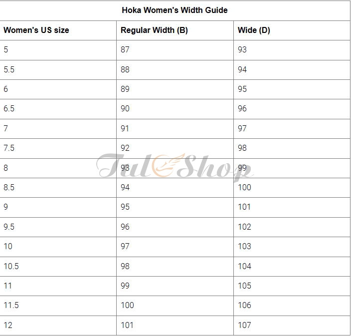 Hướng dẫn chọn chiều rộng giày Hoka cho Nữ
