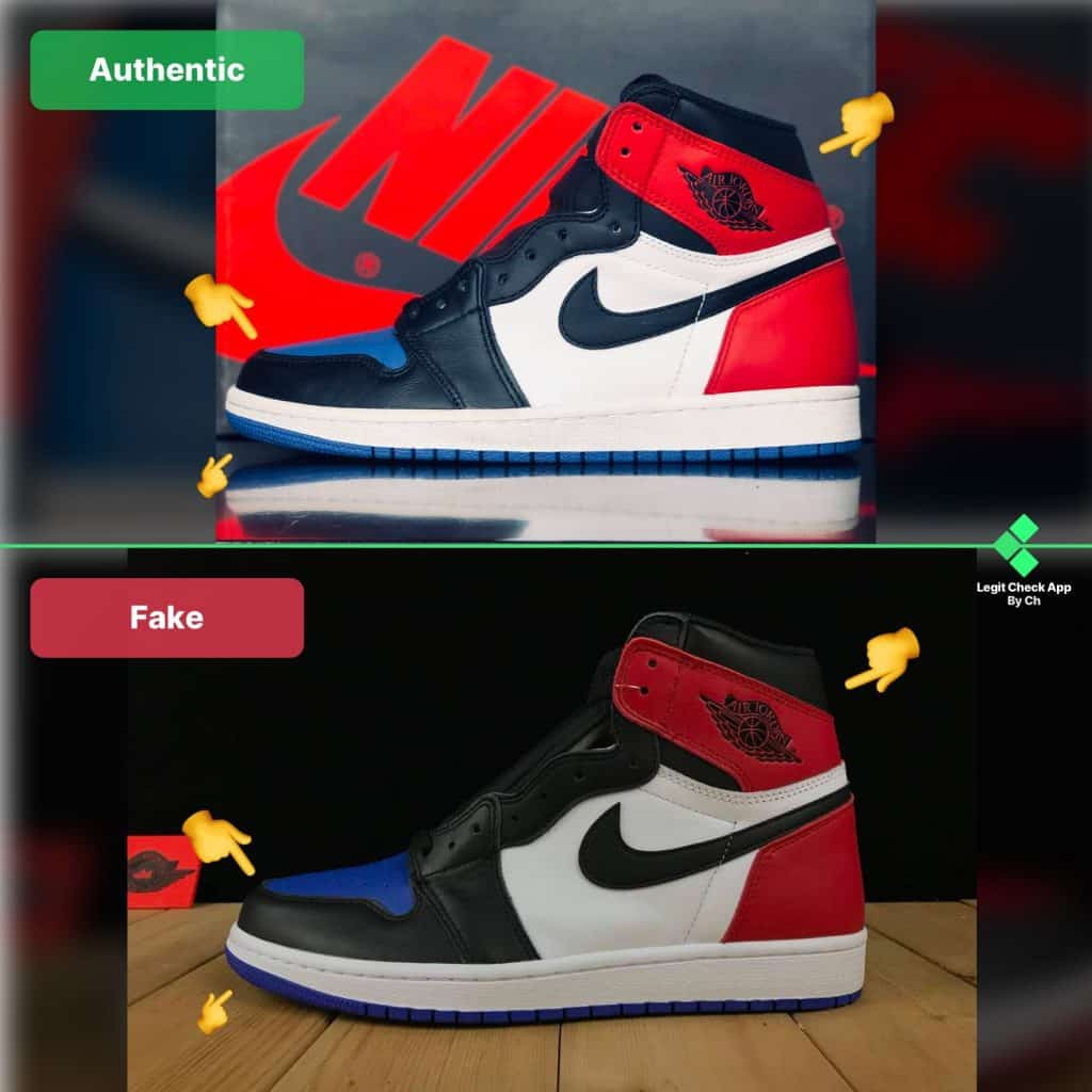 Kiểm tra độ cong tổng thể và phần mũi giày để nhận biết Air Jordan thật
