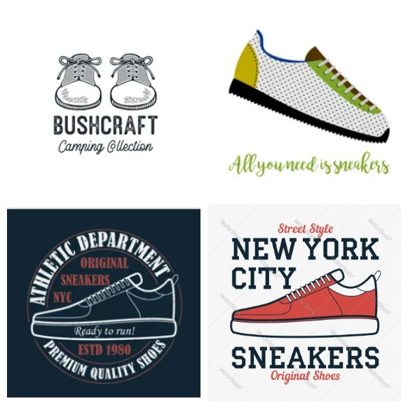 Logo giày sneaker đẹp dạng 3D