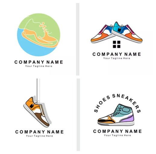 Logo giày sneaker đẹp dạng giày bata