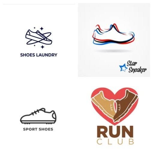 Logo giày sneaker đẹp dạng hình vẽ
