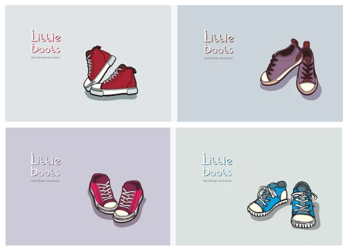 Logo giày sneaker đẹp dạng màu nhã nhặn