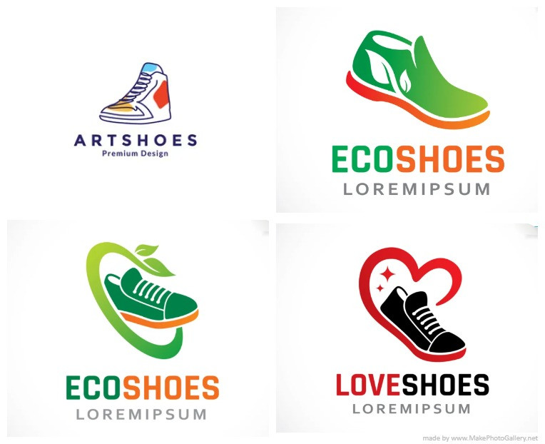 Logo giày sneaker đẹp dạng màu xanh