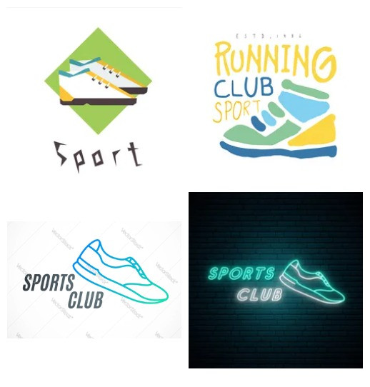 Logo giày sneaker đẹp dạng nhiều màu sắc