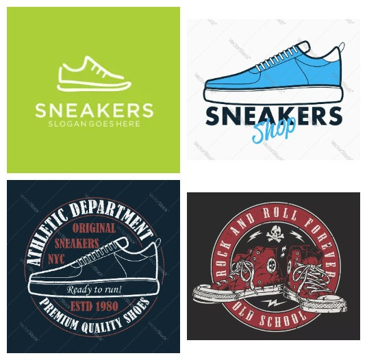 Logo giày sneaker đẹp dạng sinh động