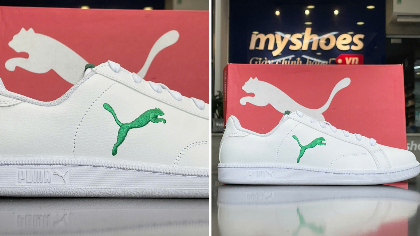 Logo Puma sắc nét, rõ ràng, dấu hiệu nhận biết giày Puma chính hãng