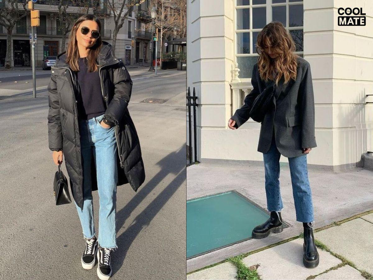 Lựa chọn chất liệu giày và quần jean nữ hài hòa cho set đồ hoàn chỉnh