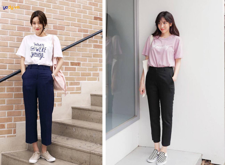 Lưu ý chọn quần vải phù hợp khi diện cùng giày thể thao YODY