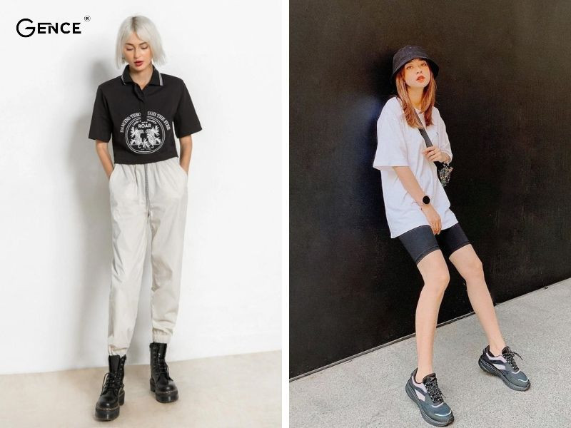 Lưu ý khi phối màu sắc của trang phục với giày sneaker đen