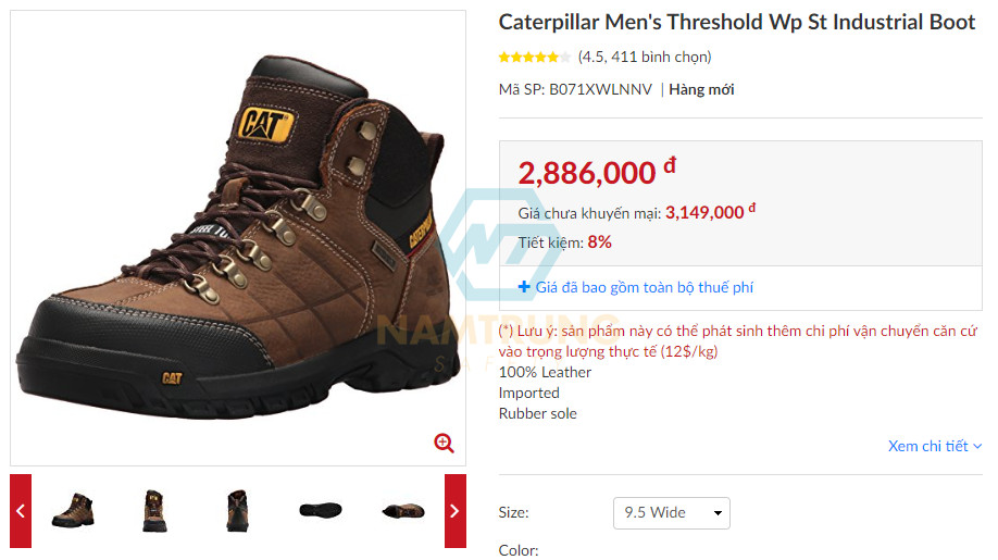 Mẫu giày bảo hộ Caterpillar bền bỉ