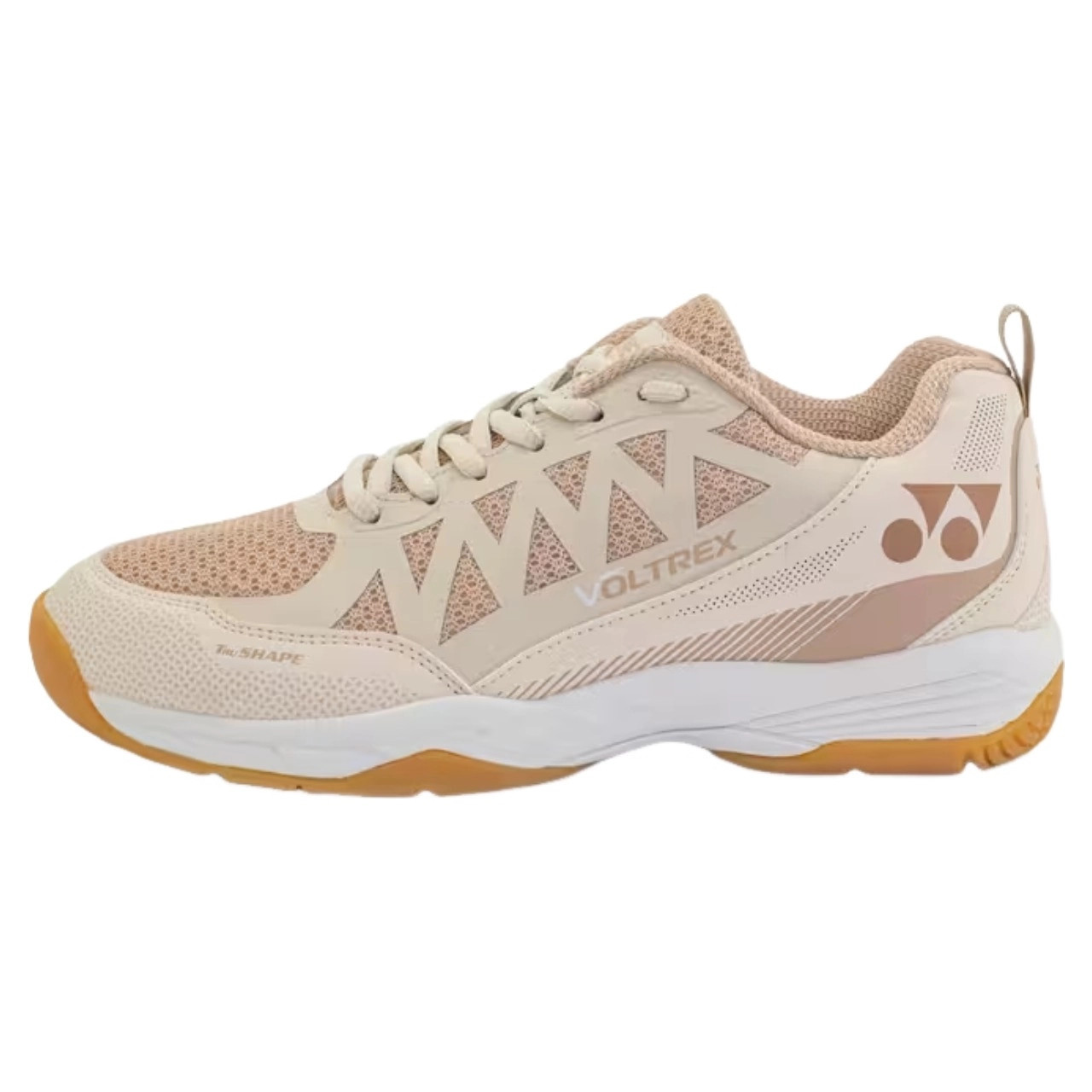 Mẫu giày cầu lông Yonex Voltrex màu be vàng nổi bật, thiết kế năng động