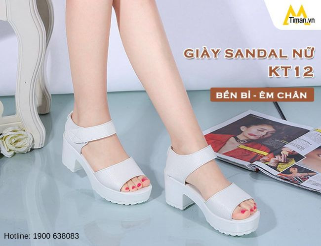 Mẫu giày sandal nữ êm chân gót vuông, kiểu dáng thanh lịch và ổn định
