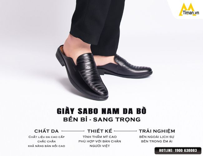 Mẫu giày sục nam đẹp bằng da bò thật cao cấp