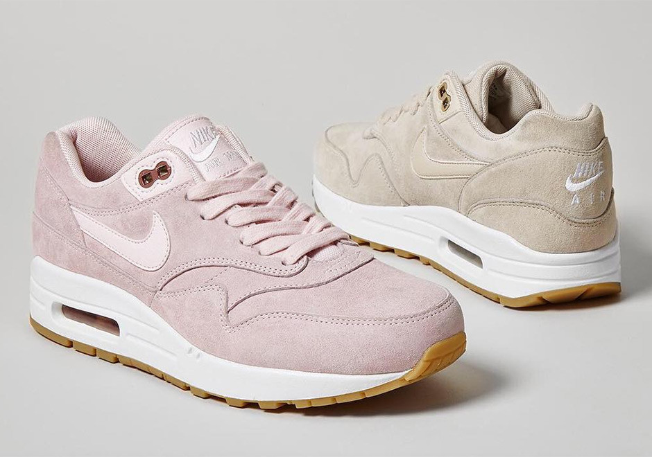 Mẫu giày thể thao Nike Air Max 1 với chất liệu da lộn hồng