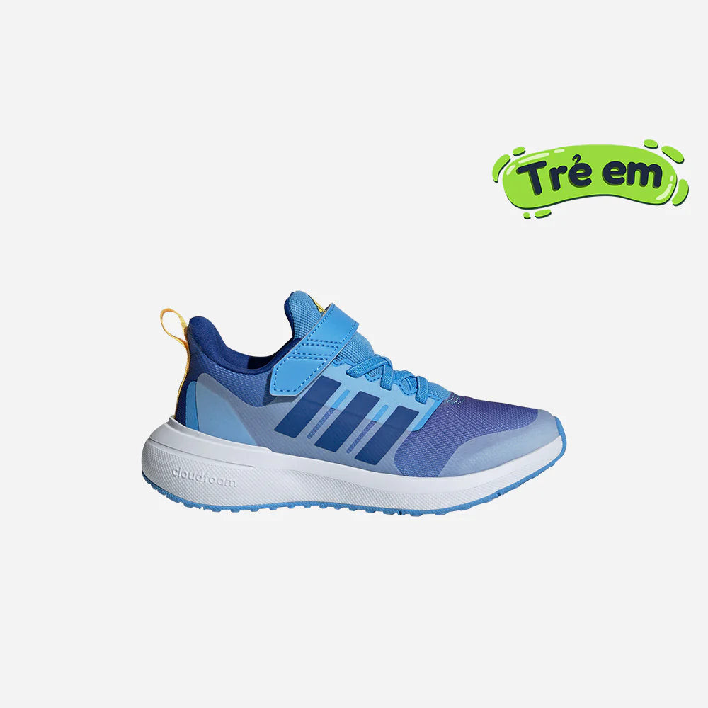 Mẫu giày thể thao trẻ em Adidas Fortarun 2.0 Cloudfoam màu xanh dương, phù hợp cho vận động.
