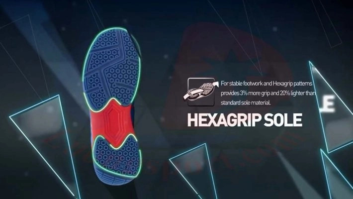 Mô tả công nghệ đế Hexagrip Sole mang lại độ bám tối ưu cho Yonex SHB CFT2EX