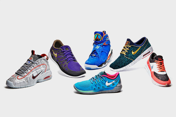 Một bộ sưu tập giày sneaker Nike nữ đa dạng về màu sắc và kiểu dáng