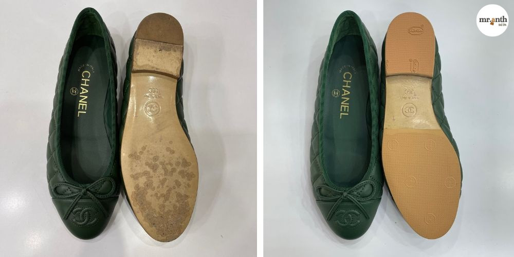 Một đôi giày thể thao bị hỏng nặng, cần sự can thiệp của Khanh Sửa Giày Thể Thao để phục hồi