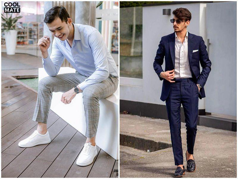 Nam giới chọn đôi giày phù hợp để có outfit cực chuẩn với quần âu, thể hiện sự tinh tế trong phong cách.