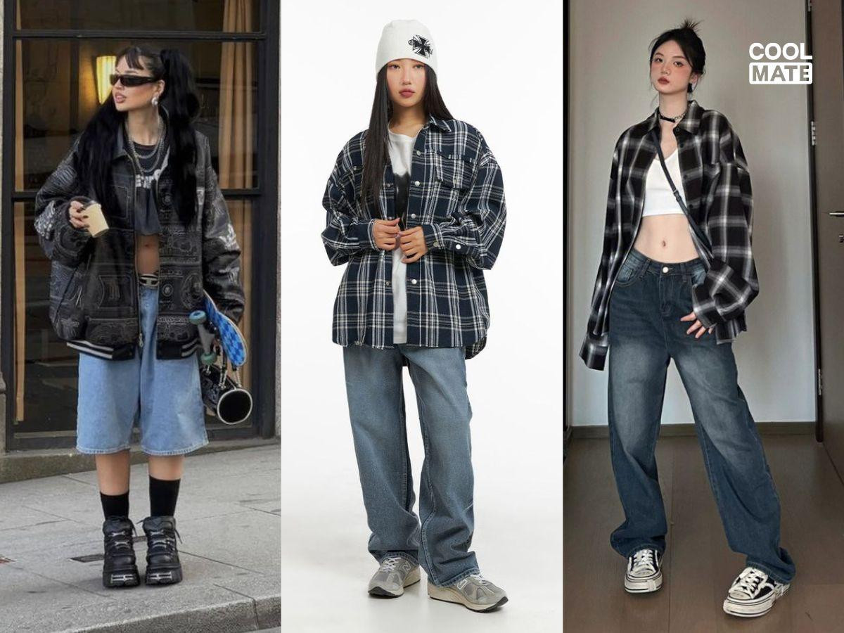 Nàng cá tính mix giày thể thao nữ với phong cách grunge bụi bặm