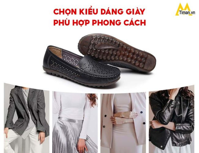 Nhiều kiểu dáng giày lười da nữ cao cấp đa dạng