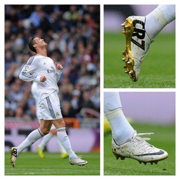 Nike Mercurial Vapor 9 CR màu trắng và vàng gold kỷ niệm Quả bóng Vàng