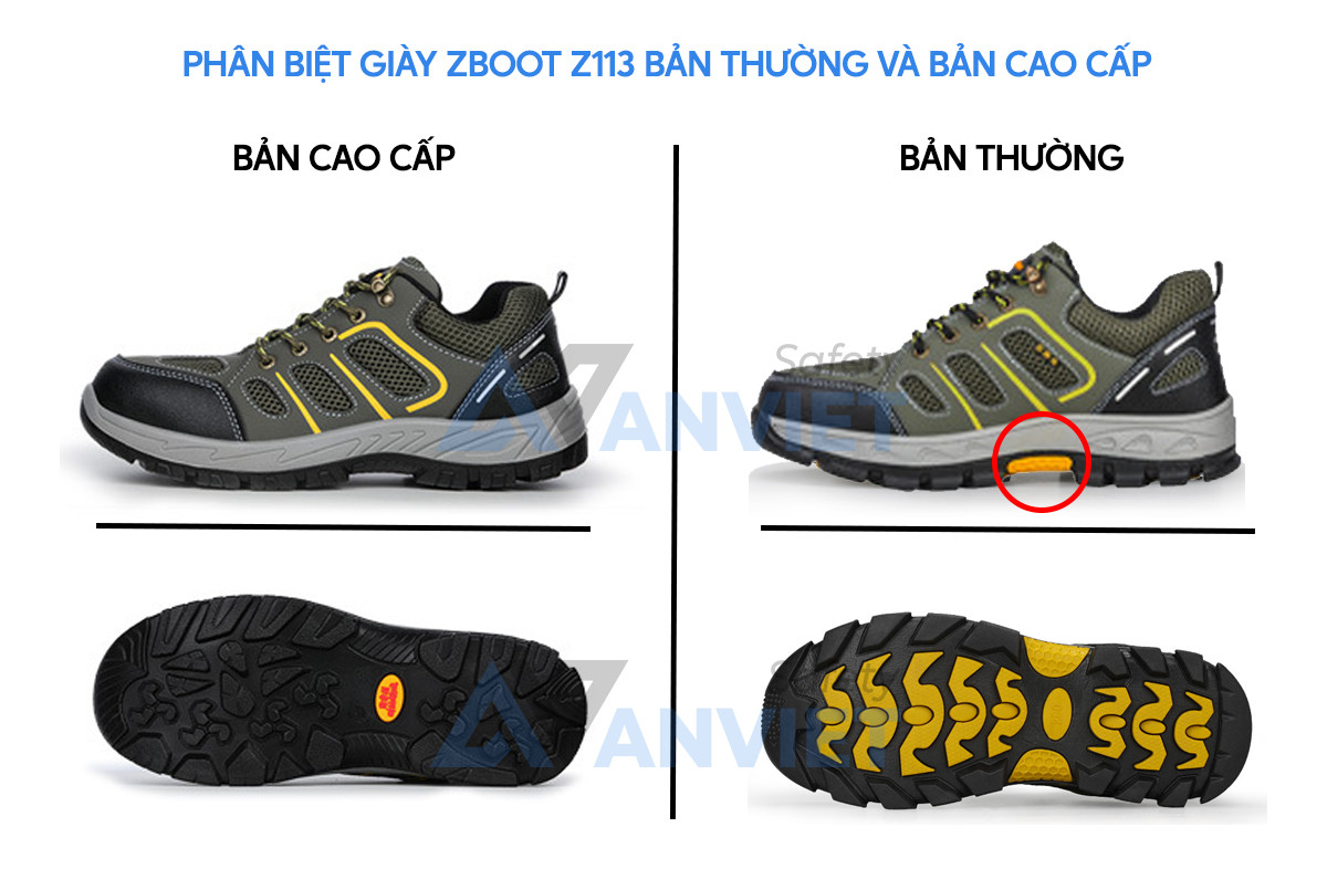 Phân biệt hai phiên bản giày bảo hộ Zboot Z113 với mũi giày bảo hộ khác biệt