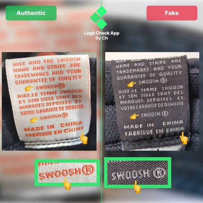 Phân biệt lỗi font chữ và đường may trên tem lưỡi gà giày Jordan fake
