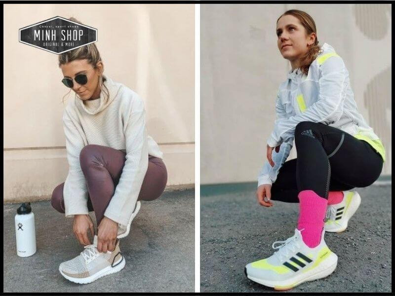 Phần upper Primeknit của giày Ultra Boost với độ co giãn, ảnh hưởng đến cảm giác vừa chân