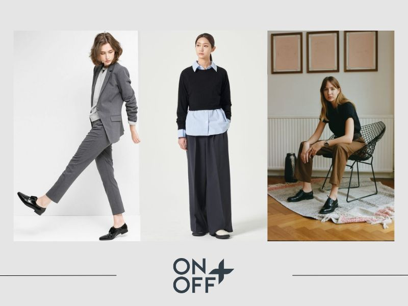 Phối đồ công sở với giày Oxford đen