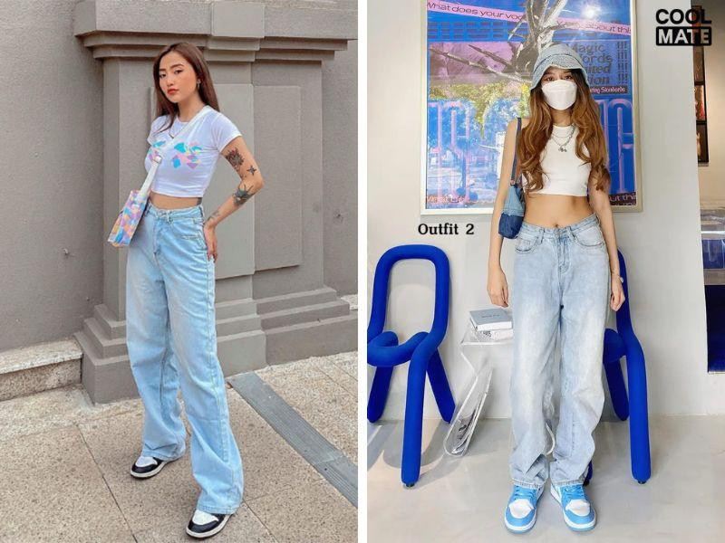 Phối đồ với giày Jordan cùng áo croptop năng động