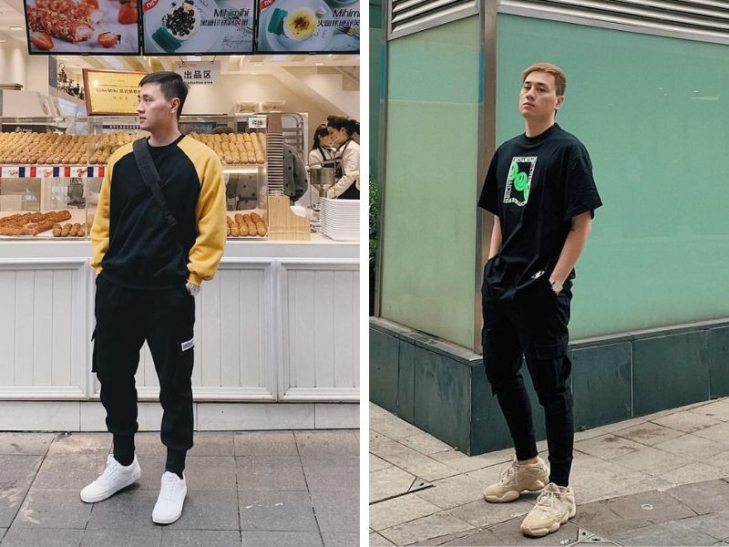 Phối đồ với giày thể thao nam cùng quần jogger mạnh mẽ