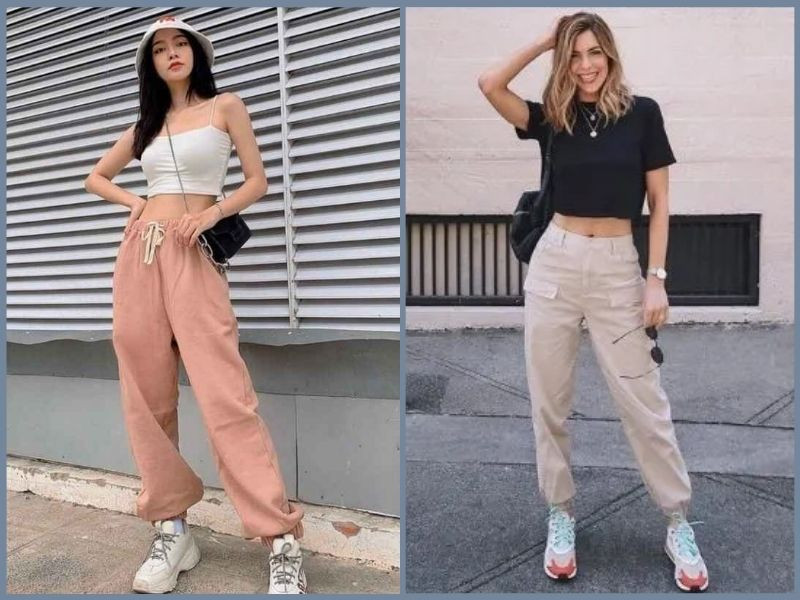 Phối giày thể thao với quần jogger