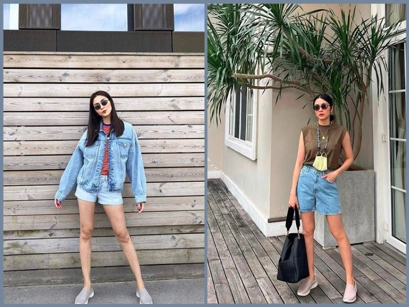 Phối giày thể thao với quần short