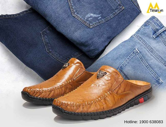 Phong cách phối giày sục nam đẹp với quần jeans