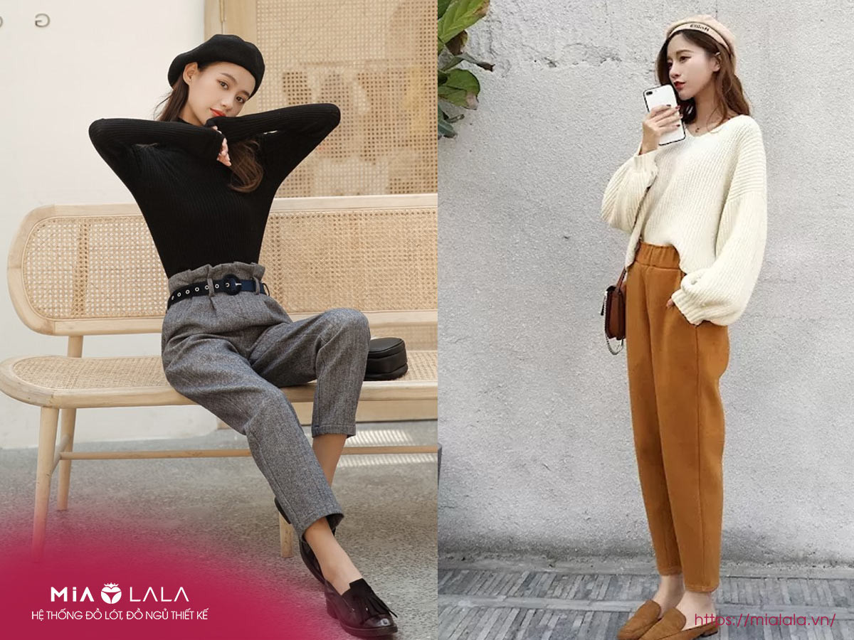 Phong cách phối quần baggy jean nữ cùng giày loafer cổ điển